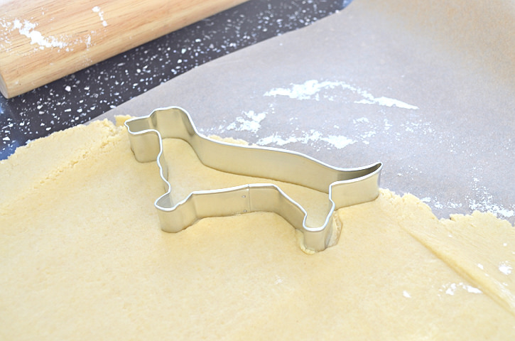 Simple sausage dog sugar cookies.